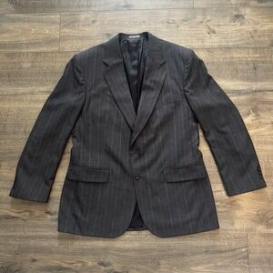 Towncraft Men's Sz 42R Blazer Sport Coat Wool Jacket Two Button Color Stripes